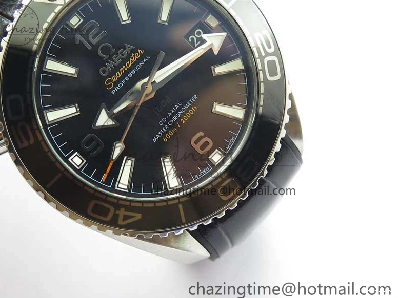 0129 Planet Ocean 39.5mm Black Ceramic Bezel SS VSF 1:1 Best Edition Black Dial on Black Gummy Strap A QuickDry 7889